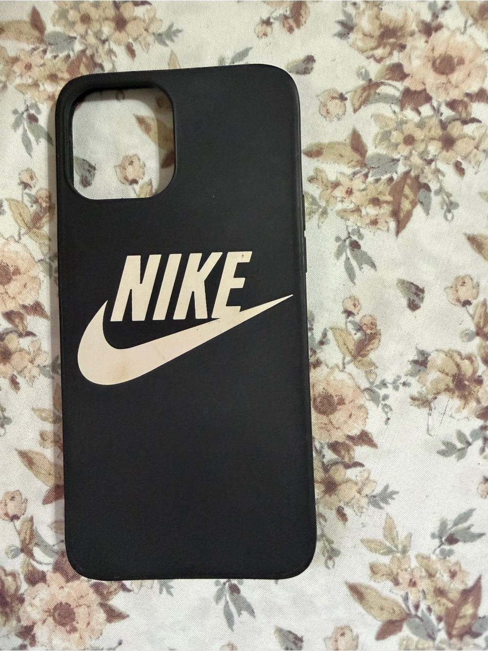 Nike Black Phone Case with White Swoosh Logo 12 pro max